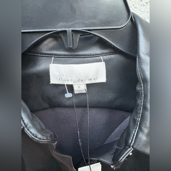 Fleur Du Mal Faux Leather Cropped Button Down in Black New with Tags! - Picture 6 of 13